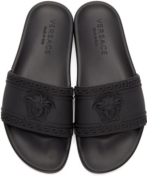 versace slide sale|Versace la medusa leather slides.